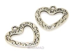 Element ozdobny do zawieszania - serce 24x23mm 