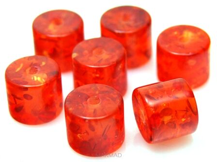 Akryl z żywicą - walec 10x10mm - czerwony