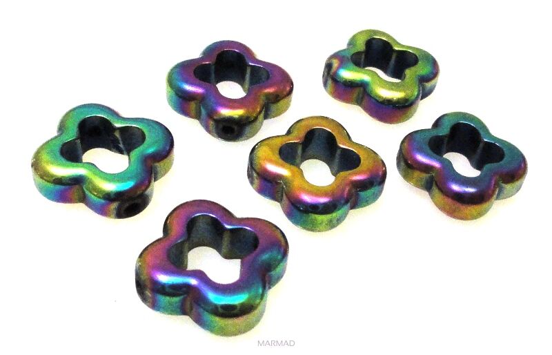 Hematyt tęczowy - ozdobne kwiatki 12mm