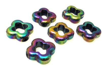 Hematyt tęczowy - ozdobne kwiatki 12mm