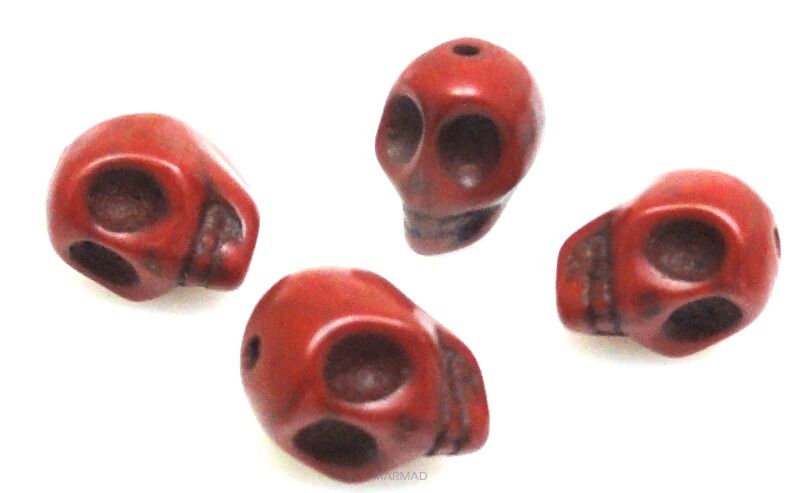 Howlit - czaszka 13x12x10mm - bordowy