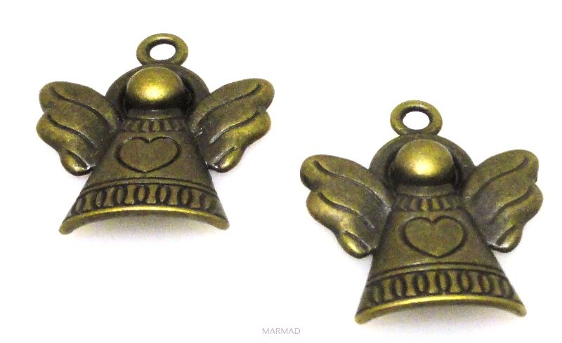 Aniołek - zawieszka 22x18mm - antyczny brąz