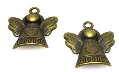 Aniołek - zawieszka 22x18mm - antyczny brąz