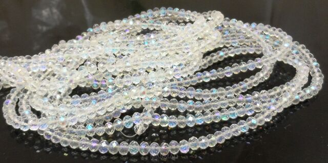 Kryształki fasetowane - oponki 4x3mm crystal