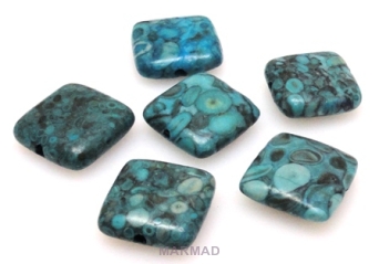 Jaspis oceaniczny - kwadrat 14x14mm - niebieski - II gatunek