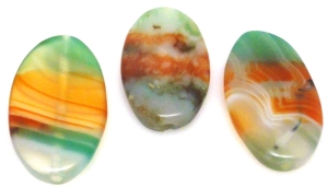 Agat kolorowy - owal 35x20mm - zestaw 3 szt.