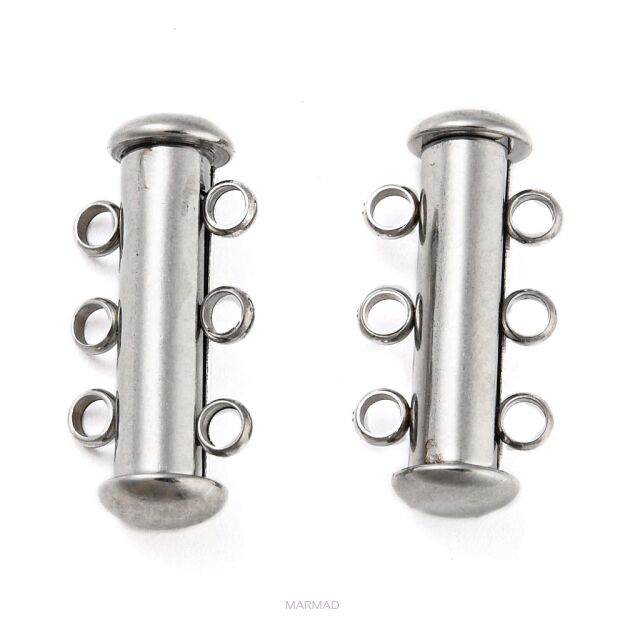 Zapięcie magnetyczne typu slide - 3 oczka- 21x10mm