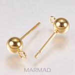 Bigle - sztyft z kulką 5mm - pozłacane 18K - 1 para - 2