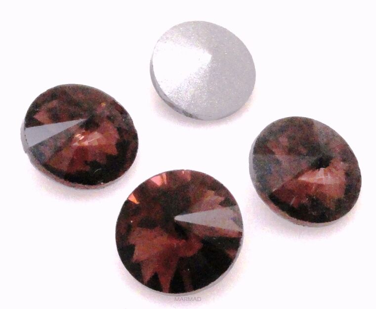 Kaboszon szklany fasetowany - rivoli 12mm