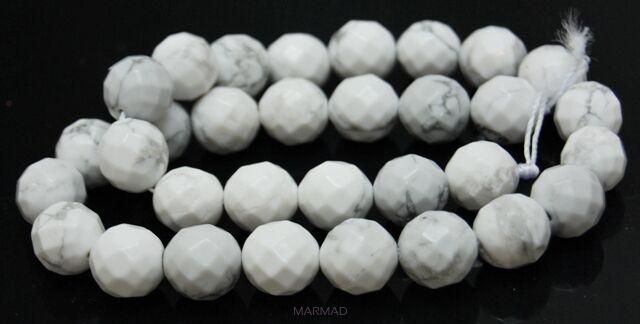 Howlit biały fasetowany - kula 12mm