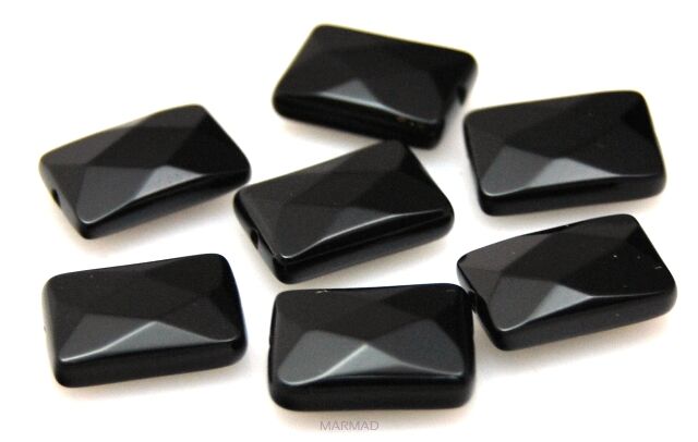 Onyks fasetowany - prostokąt 14x10mm