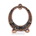 FILIGRAN Baza na wisior, kolczyki - owal 40x23mm - red copper