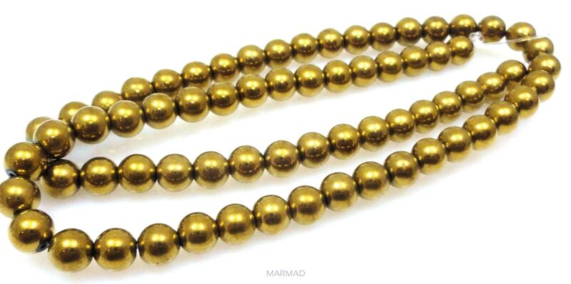 Hematyt - kula 6mm - kolor antyczne złoto