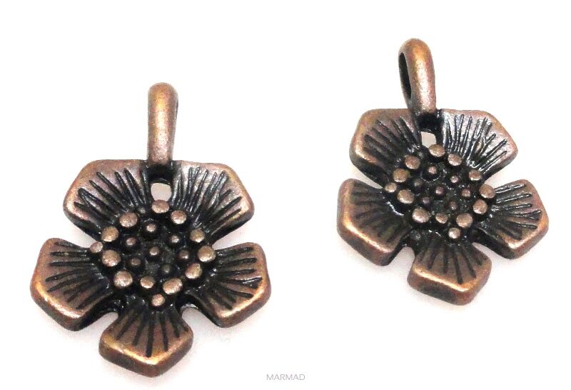 Zawieszka - kwiatek 21x13mm - red copper