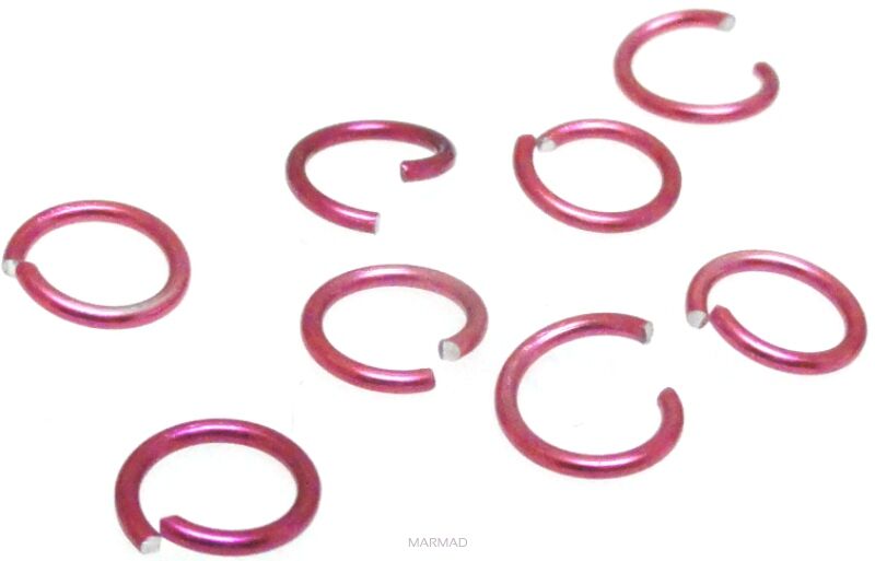 Kółeczka - ogniwka cięte 6mm kolor różowy