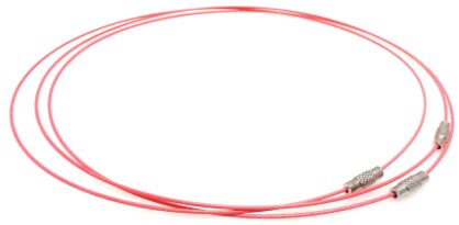 Linka stalowa 1mm z zapięciem - różowa