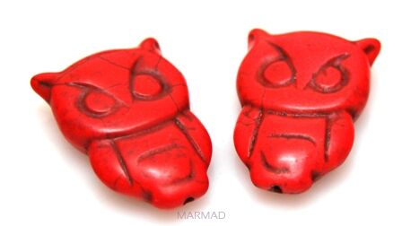 Howlit - sowa 30x20mm - czerwony