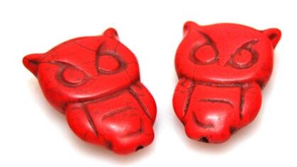 Howlit - sowa 30x20mm - czerwony