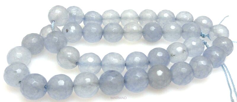 Jadeit fasetowany kula 10mm - błękitno szary