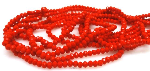 Kryształki fasetowane - oponki 4x3mm - malinowe