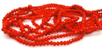 Kryształki fasetowane - oponki 4x3mm - malinowe