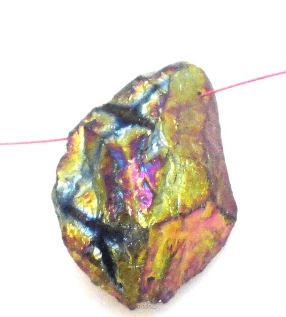 Kwarc pokryty tytanem multikolor - na wisior - 32x20x14mm