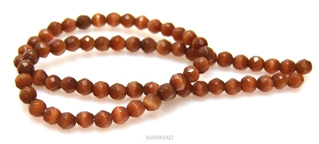 Kocie oko- uleksytowy fasetowany - kula 5mm - brązowy