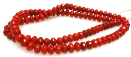 Koral czerwony fasetowany - oponka 6x4mm