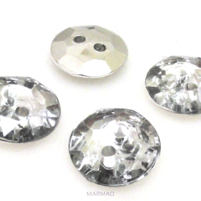 Guziki kryształowe fasetowane - moneta 13mm crystal