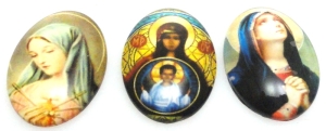 Kaboszony szklane owal 25x18mm - zestaw 3 sztuki - dewocjonalia