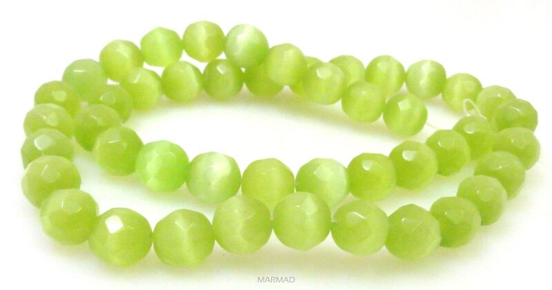Uleksyt fasetowany - kula 8mm - jasno zielony
