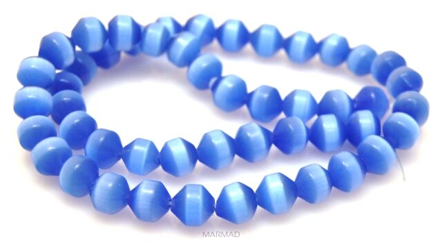 Kocie oko- uleksytowe - kula ze szlifem 8mm - niebieski