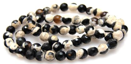 Agat fasetowany PANDA - kula 6mm