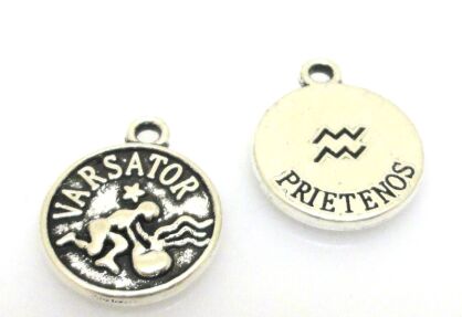 Zawieszka - znak zodiaku Wodnik - moneta 14x12mm