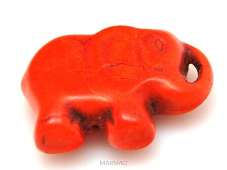 Howlit - słoń 40x30mm - na wisior - pomarańczowy