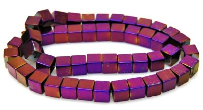 Hematyt fioletowo różowy - kostka 8x8mm