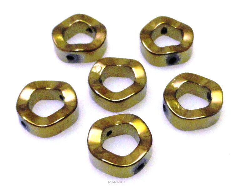 Hematyt złoty - ozdobne kółka 12mm