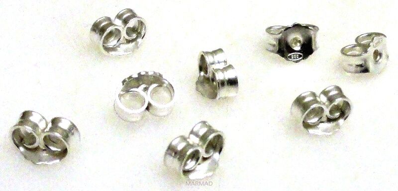 Baranki zaciskowe do kolczyków sztyft - srebro 925 - 1 para