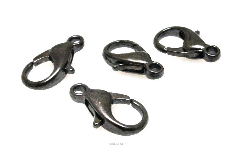 Zapięcie karabińczyk 14mm - kolor hematytu