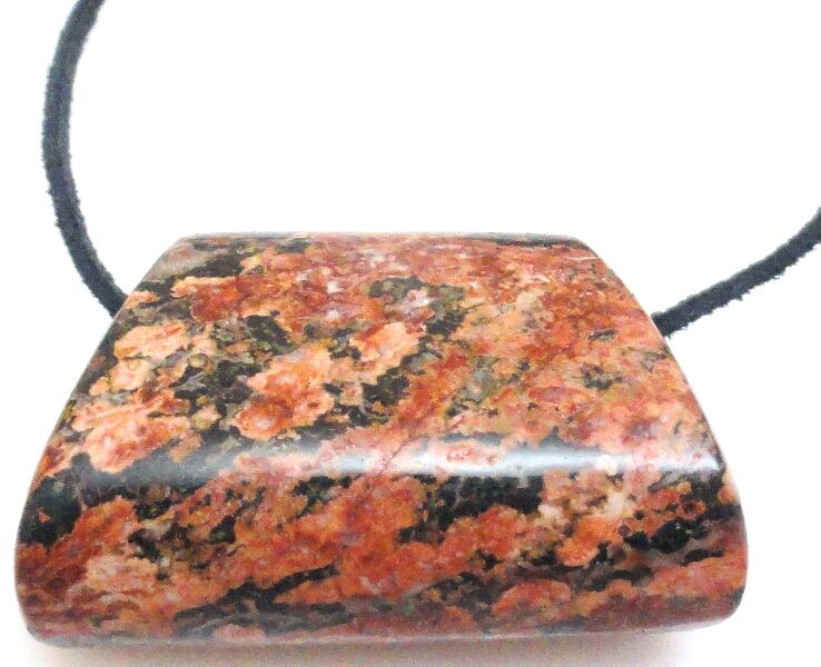 Jaspis leopard - na wisior - trapez 44x29x17mm