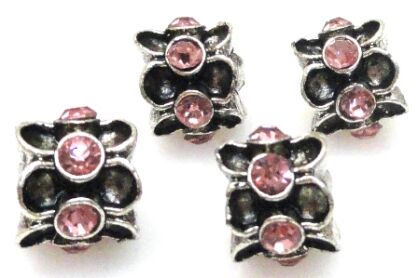 Przekładka antyczna z cyrkoniami 11x9mm - rose