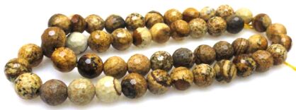 Jaspis obrazkowy fasetowany - kula 8mm