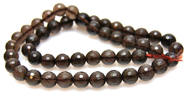 Kwarc dymny fasetowany - kula 8mm