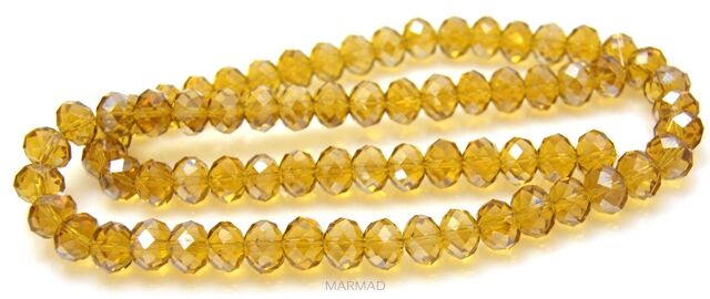 Kryształki fasetowane - oponka 10x7mm - topaz