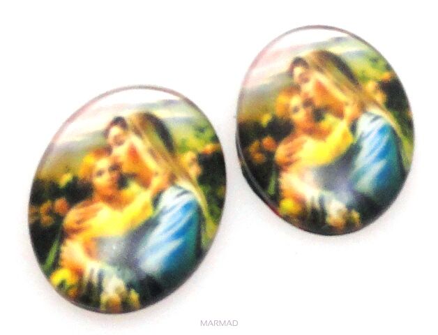 Kaboszon szklany owal 25x18mm - dewocjonalia