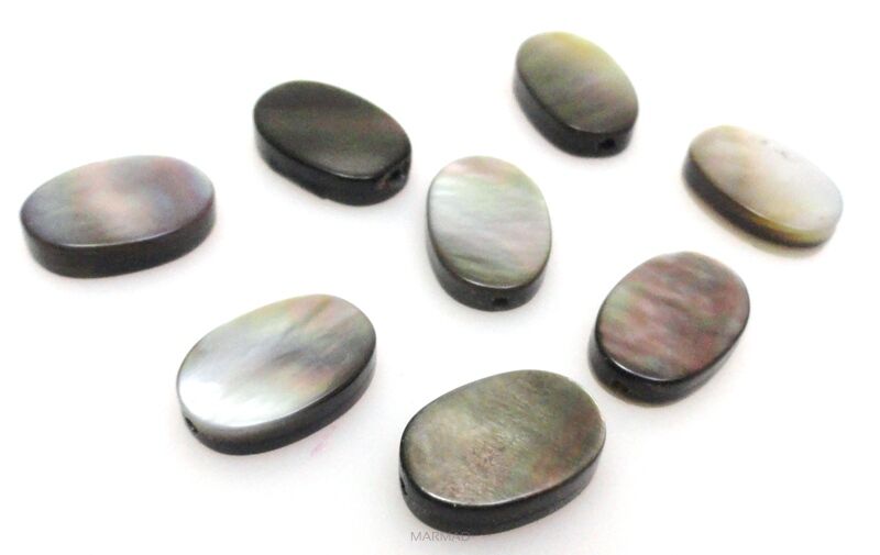 Muszla czarna - owal 12x8mm