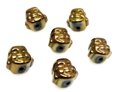 Hematyt - głowa Buddy 8x7mm - antyczny brąz