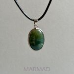 Agat mszysty 35x20mm - gotowa zawieszka + srebro 925 - 2