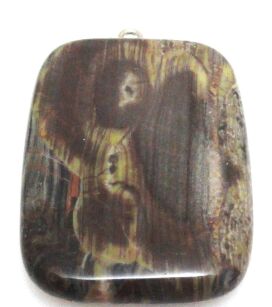 Jaspis z ogniwkiem na wisior - prostokąt 40x30mm