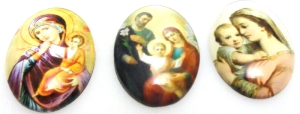 Kaboszony szklane owal 25x18mm - zestaw 3 sztuki - dewocjonalia